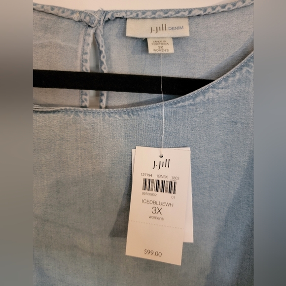 J. Jill Blue Bell Sleeve Blouse 3XL - Picture 5 of 10